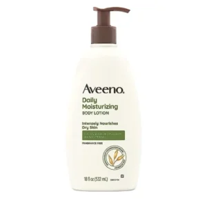 Aveeno Daily Moisturizer, Body Lotion, For Dry Skin, Prebiotic Oat Fragrance Free, 18 fl. oz