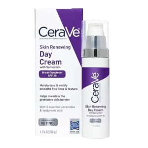 CeraVe Anti Aging Face Cream with SPF 30 Sunscreen | Anti Wrinkle Cream for Face with Retinol, SPF 30 Sunscreen, Hyaluronic Acid, and Ceramides | White,1.76 Ounce