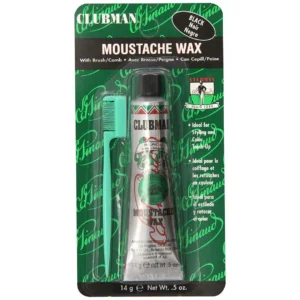 Clubman Mustache Wax, black color, 0.50 Oz.
