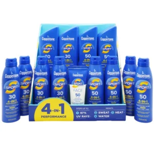 Coppertone 4 In 1 Performance Sport Sunscreen - Wholesale Display 18 Units (COPDISP)
