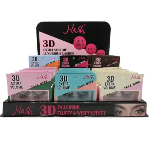 J.Lash 3D Extra Volume Luxurious Lashes - Wholesale Display 72 Units (CD-145)