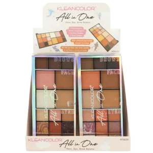 Kleancolor All In One Face , Eye, Brow Palette - Wholesale Display 12 Units (ES639)