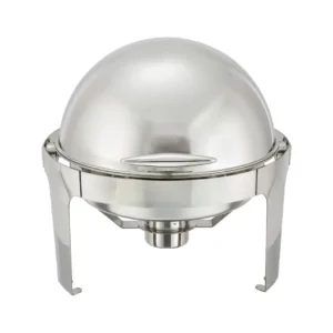 Madison 6 Quart Round Chafer, Roll Top, Stainless Steel