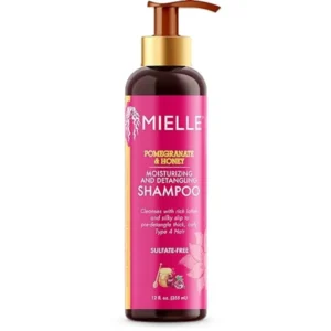 Mielle Organics Pomegranate & Honey Moisturizing and Detangling Shampoo, Hydrating Curl Cleanser For Dry, Damaged Type 4 Hair, Repair, Restore, and Prevent Frizz, 12-Fluid Ounces