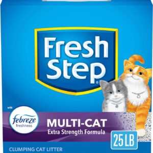 Fresh Step Multi-Cat Extra Strength Formula Scented Litter with Febreze, Clumping Cat Litter, 25 Pounds