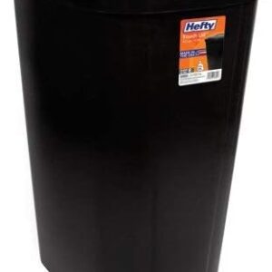 Hefty Touch-Lid 13.3-Gallon Trash Can, Black, Holds 13.3 Gallons and 50 Liters